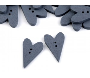 Holzknöpfe Herzen 21x33 mm